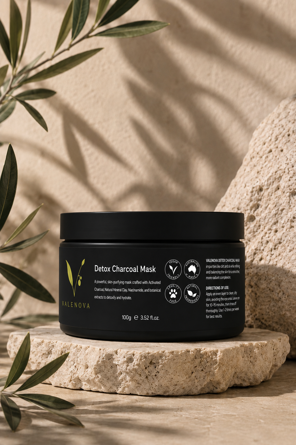 VALENOVA DETOX CHARCOAL MASK 100G