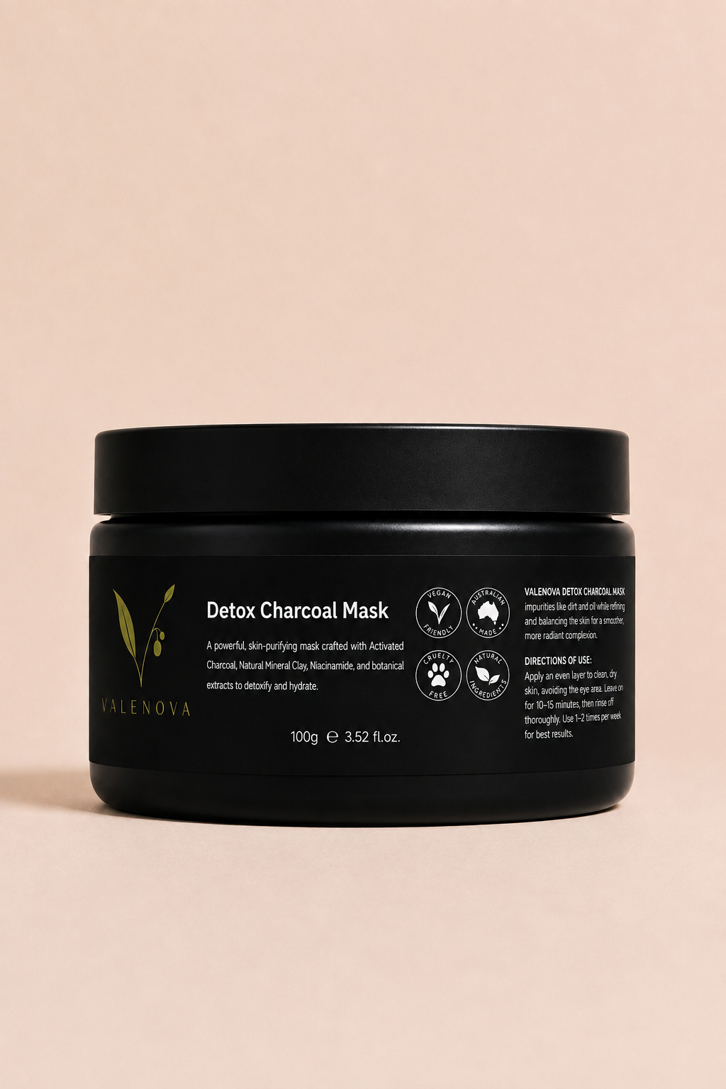 VALENOVA DETOX CHARCOAL MASK 100G