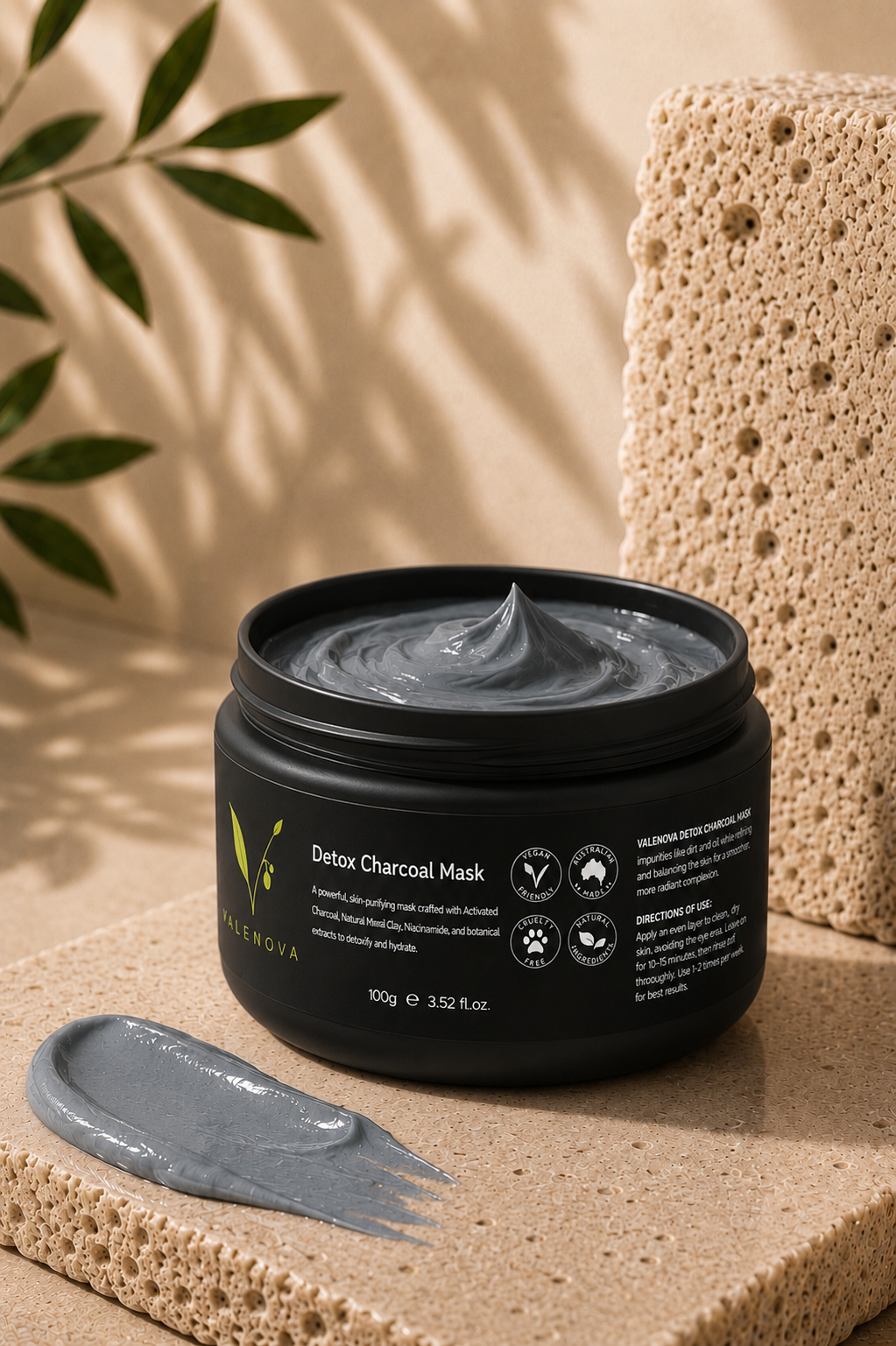 VALENOVA DETOX CHARCOAL MASK 100G